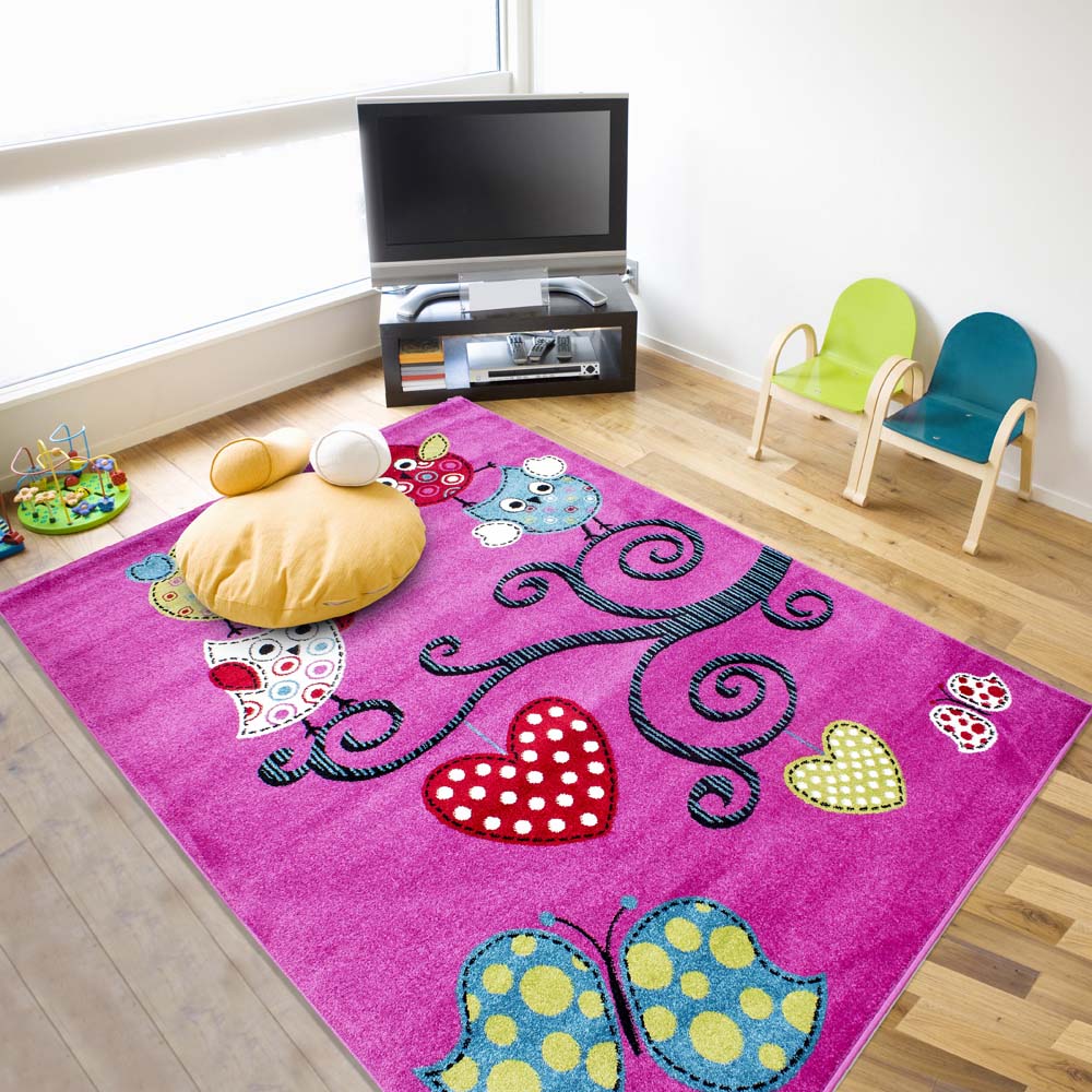 Dywan dziecięcy z sową - Kids liliowy - sfeer Dywan dziecięcy z sową - Kids liliowy - sfeer