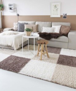 Dywan w kratkę - Shaggy Trend mocha - sfeer, thumbnail Dywan w kratkę - Shaggy Trend mocha - sfeer, thumbnail