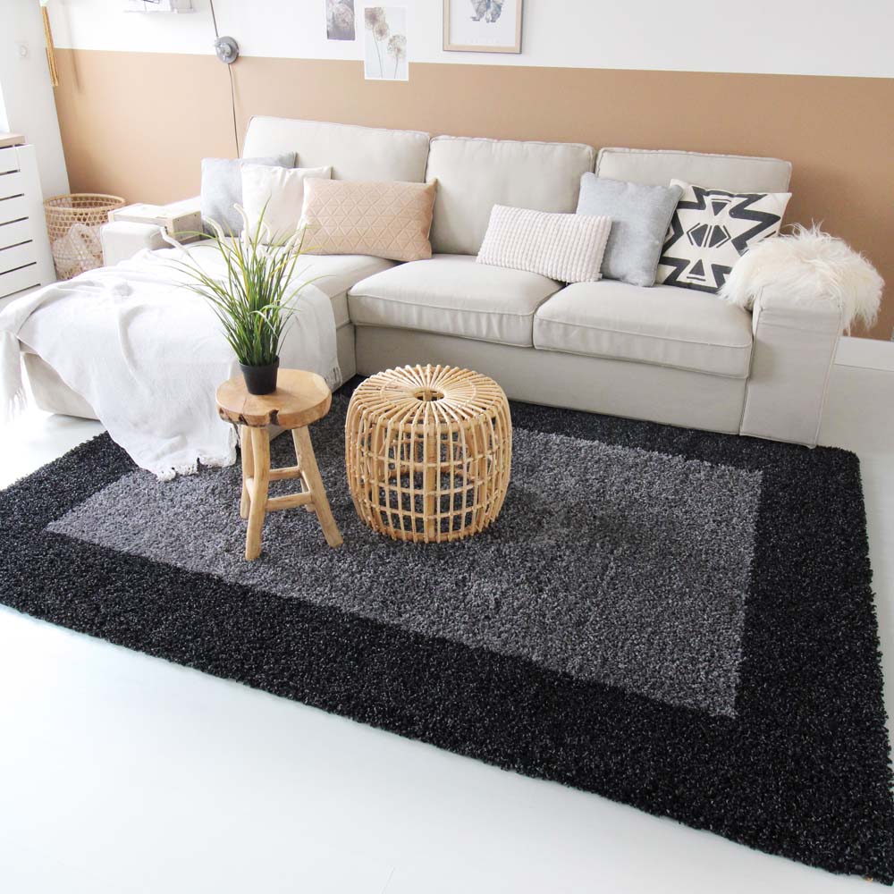 Dywan z długim włosiem - Trend Frame antracytowy - sfeer Dywan z długim włosiem - Trend Frame antracytowy - sfeer
