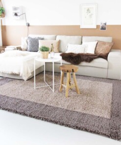 Dywan z długim włosiem - Trend Frame taupe - sfeer, thumbnail Dywan z długim włosiem - Trend Frame taupe - sfeer, thumbnail