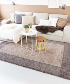 Dywan z długim włosiem - Trend Frame taupe - sfeer, thumbnail