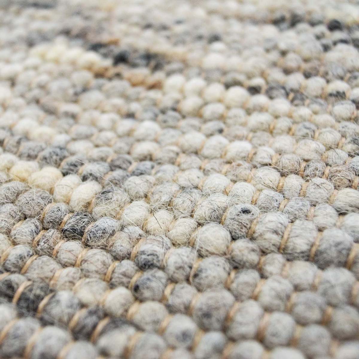 Dywan wełniany - Ylva szary - close up materiaal Dywan wełniany - Ylva szary - close up materiaal