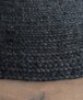 Dywan okrągły jutowy - Pure czarny - close up zijkant, thumbnail