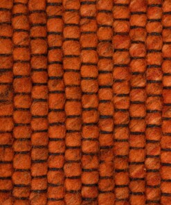 Dywan okrągły wełniany - Lett koniak - close up materiaal, thumbnail