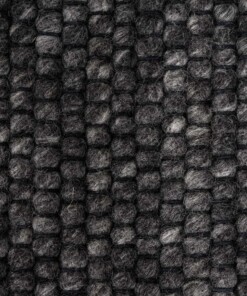 Dywan okrągły wełniany - Lett ciemnoszary - close up materiaal, thumbnail