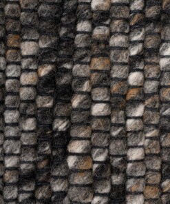 Dywan okrągły wełniany - Lett szary/brązowy - close up materiaal, thumbnail