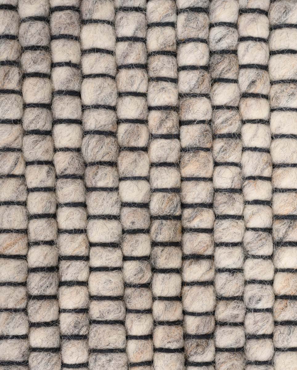 Dywan okrągły wełniany - Lett jasnoszary - close up materiaal Dywan okrągły wełniany - Lett jasnoszary - close up materiaal
