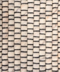 Dywan okrągły wełniany - Lett biały/beżowy - close up materiaal, thumbnail