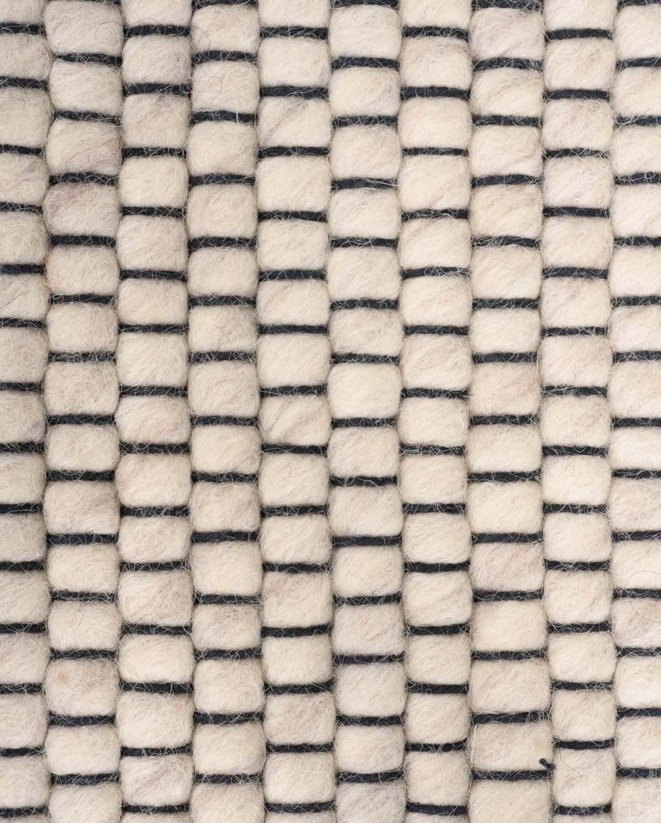 Dywan okrągły wełniany - Lett biały - close up materiaal Dywan okrągły wełniany - Lett biały - close up materiaal