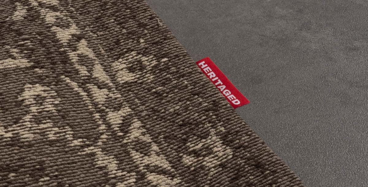 Dywan vintage - Nomad szary/taupe - close up zijkant Dywan vintage - Nomad szary/taupe - close up zijkant