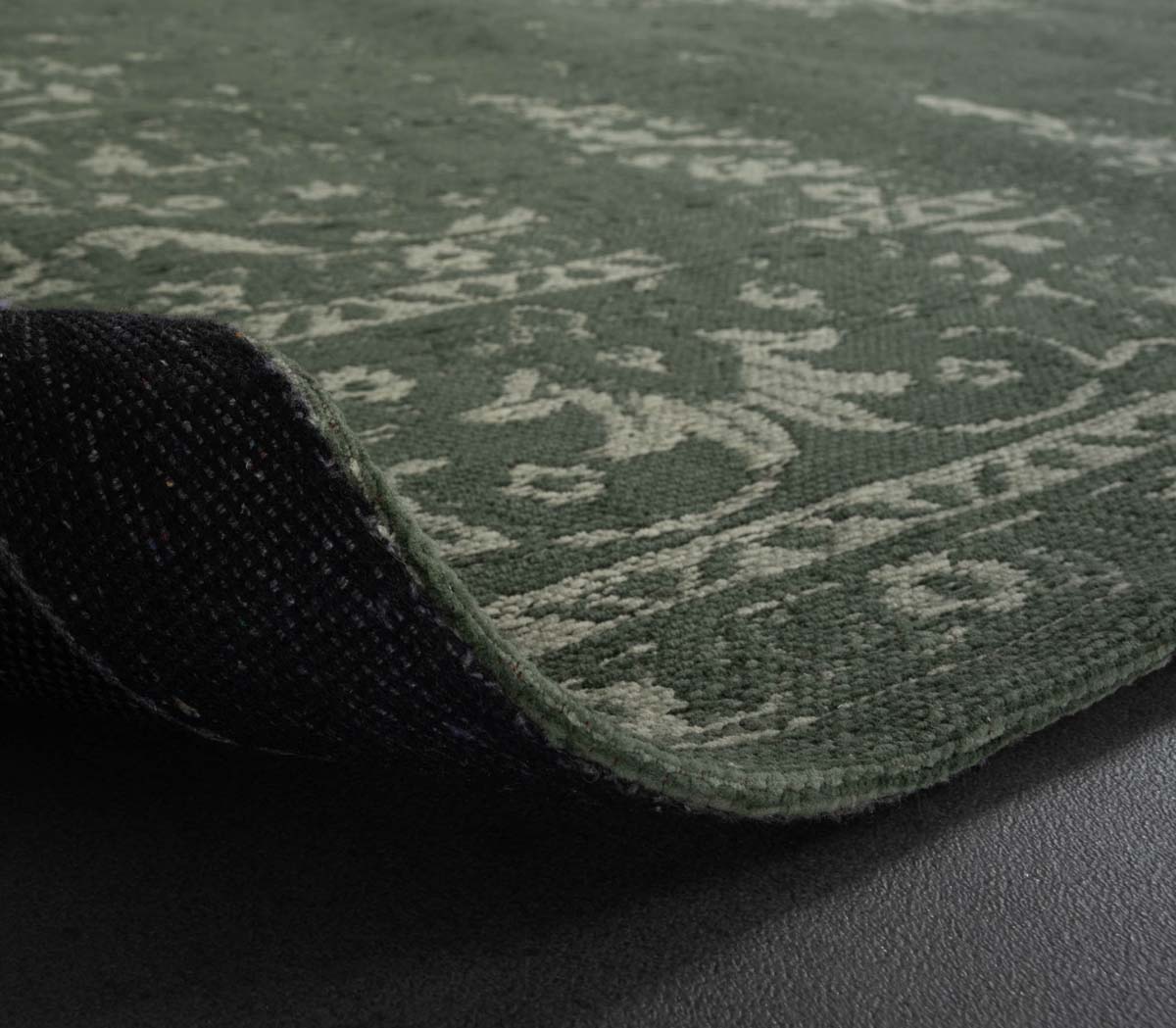 Dywan vintage - Nomad zielony - close up vouw Dywan vintage - Nomad zielony - close up vouw