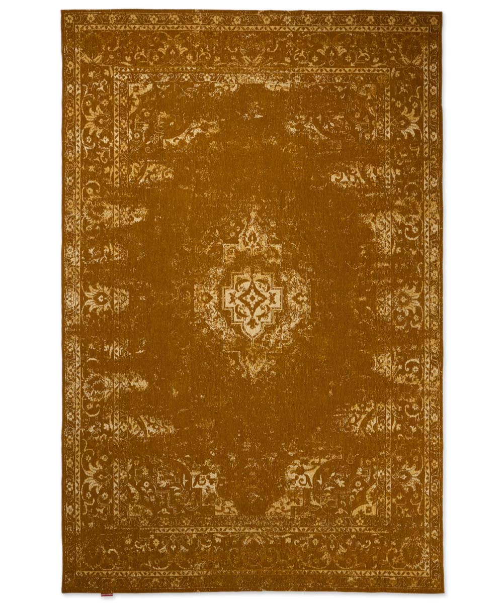 Dywan vintage - Nomad musztardowy - overzicht boven Dywan vintage - Nomad musztardowy - overzicht boven