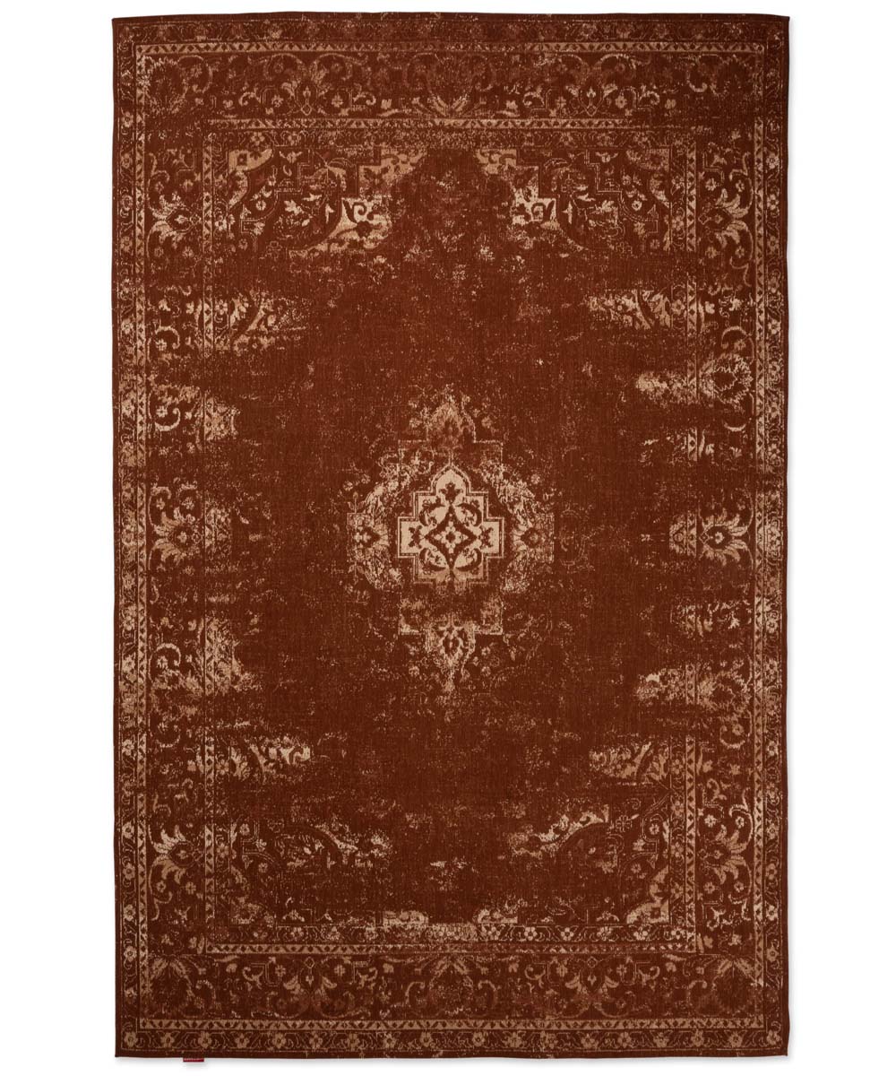 Dywan vintage - Nomad rdzawobrązowy - overzicht boven Dywan vintage - Nomad rdzawobrązowy - overzicht boven