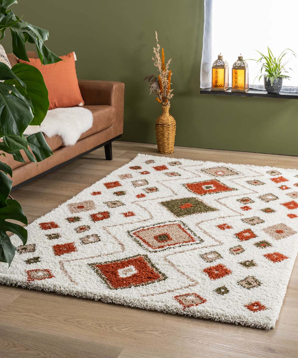 Dywan boho - Artisan biały/wielowymiarowy - sfeer Dywan boho - Artisan biały/wielowymiarowy - sfeer