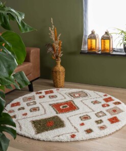 Dywan okrągły boho - Artisan biały/wielowymiarowy - sfeer Dywan okrągły boho - Artisan biały/wielowymiarowy - sfeer