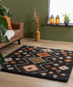 Dywan kwadratowy boho - Artisan antracyt/multi - sfeer Dywan kwadratowy boho - Artisan antracyt/multi - sfeer