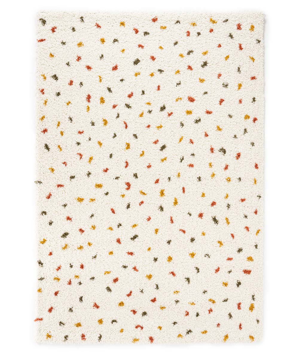 Dywan w kropki - Artisan biały/wielowymiarowy - overzicht Dywan w kropki - Artisan biały/wielowymiarowy - overzicht