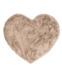 Dywan dziecięcy z sercem - Fluffy taupe - overzicht boven