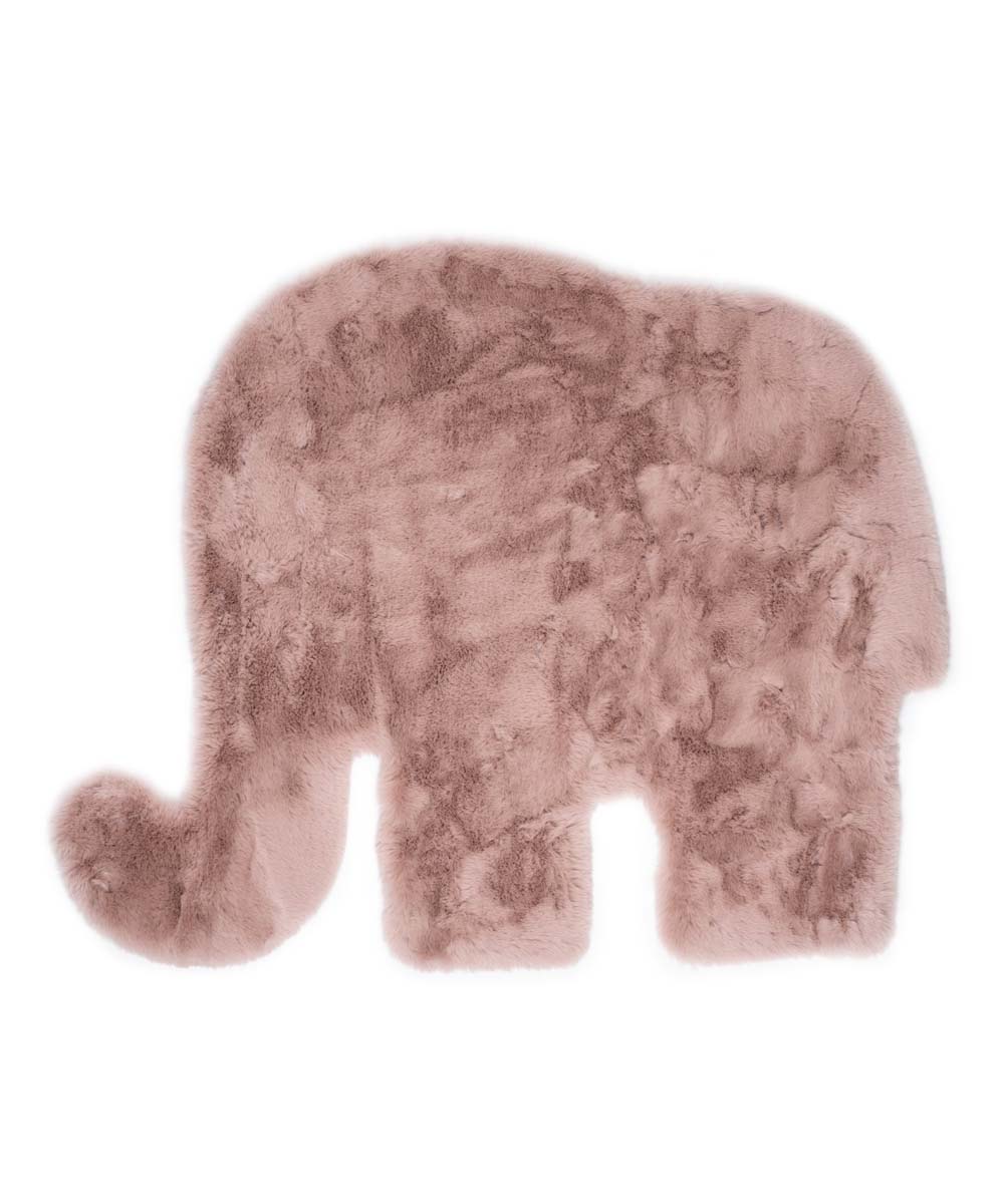 Dywan dziecięcy ze słoniem - Fluffy różowy - overzicht boven Dywan dziecięcy ze słoniem - Fluffy różowy - overzicht boven