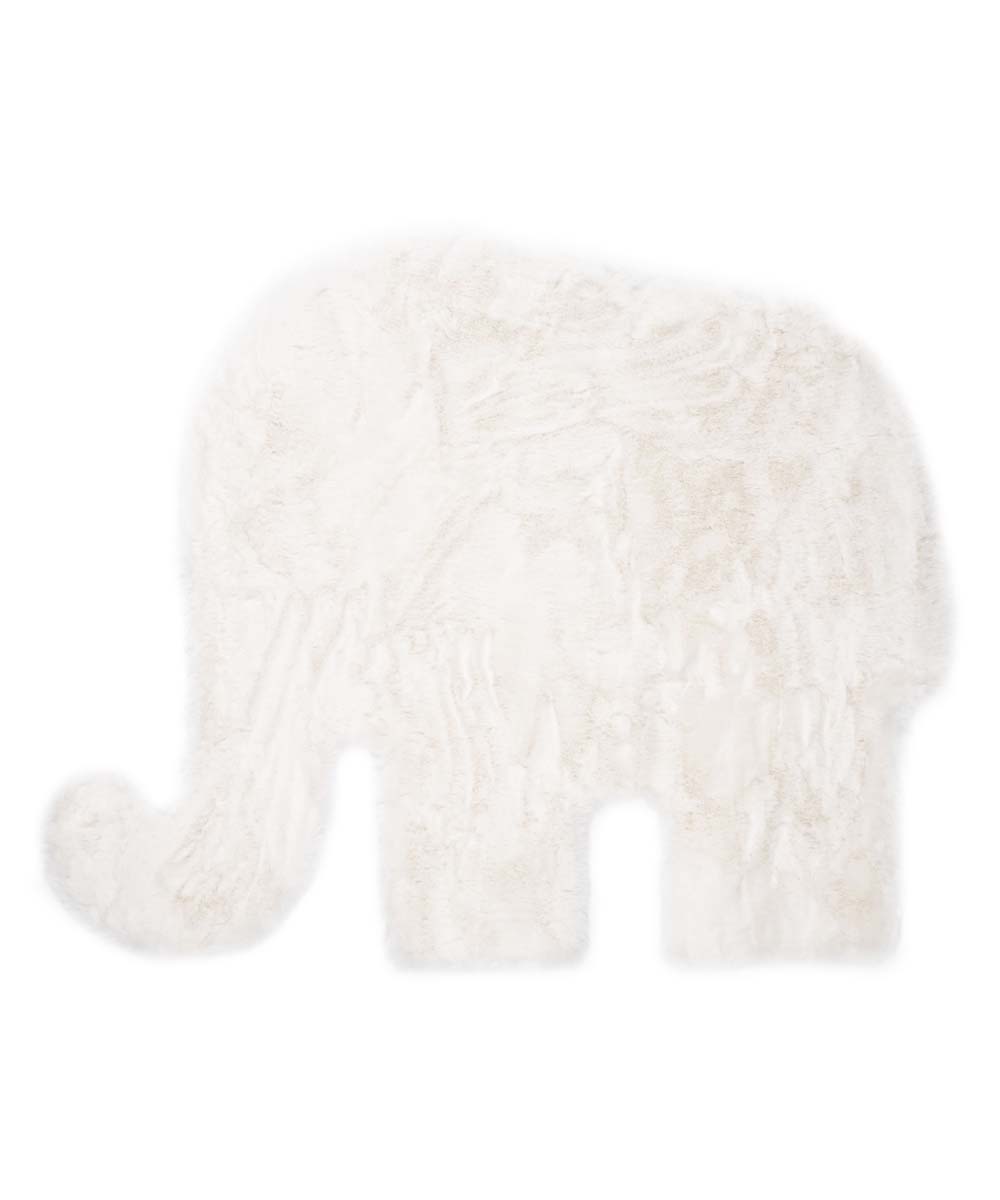 Dywan dziecięcy ze słoniem - Fluffy biały - overzicht boven Dywan dziecięcy ze słoniem - Fluffy biały - overzicht boven