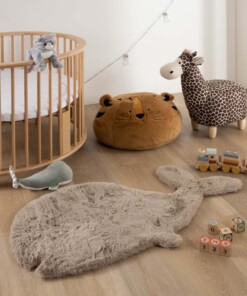 Dywan dziecięcy z wielorybem - Fluffy taupe - sfeer