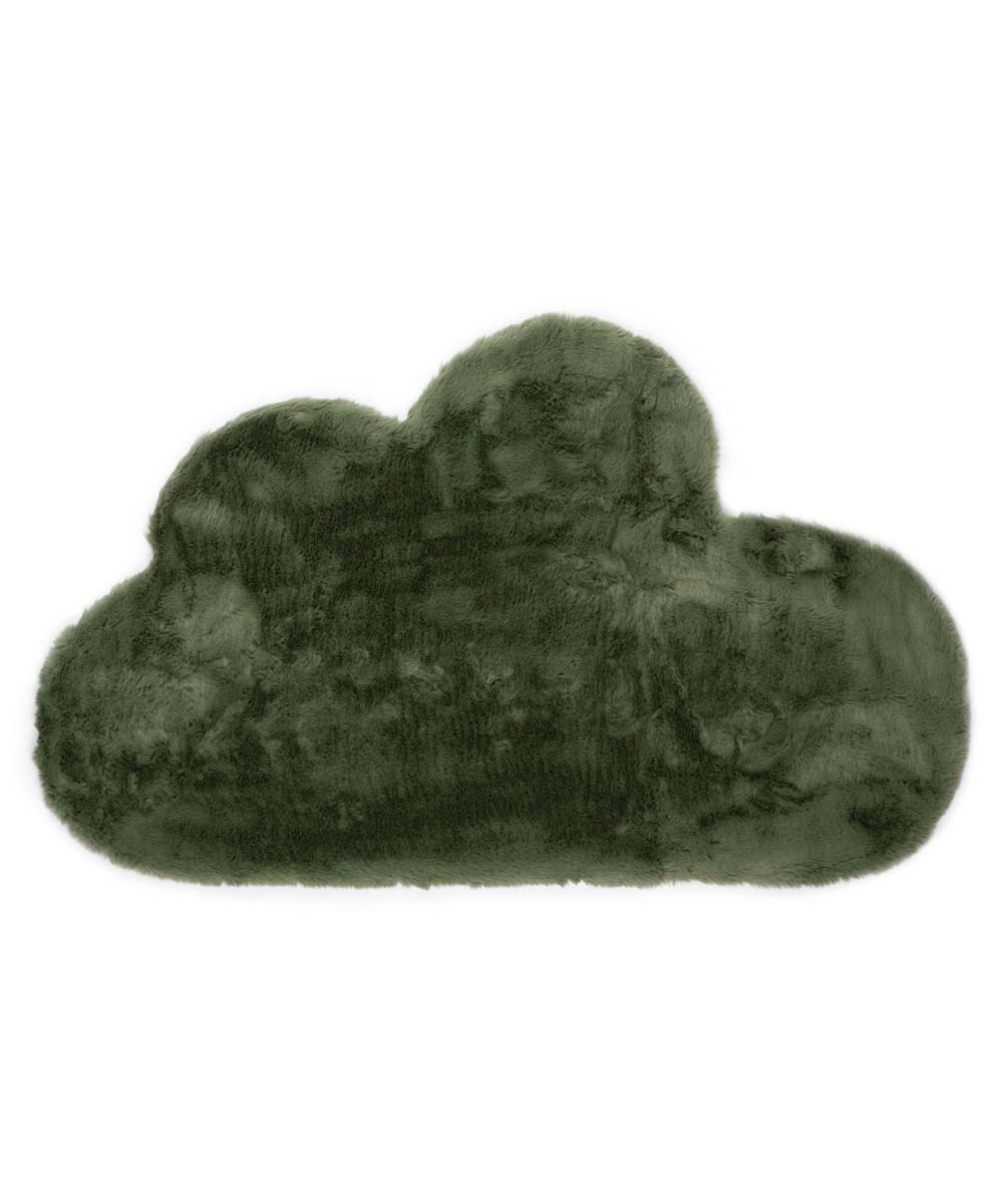 Dywan dziecięcy w chmurki - Fluffy oliwkowy - overzicht boven Dywan dziecięcy w chmurki - Fluffy oliwkowy - overzicht boven