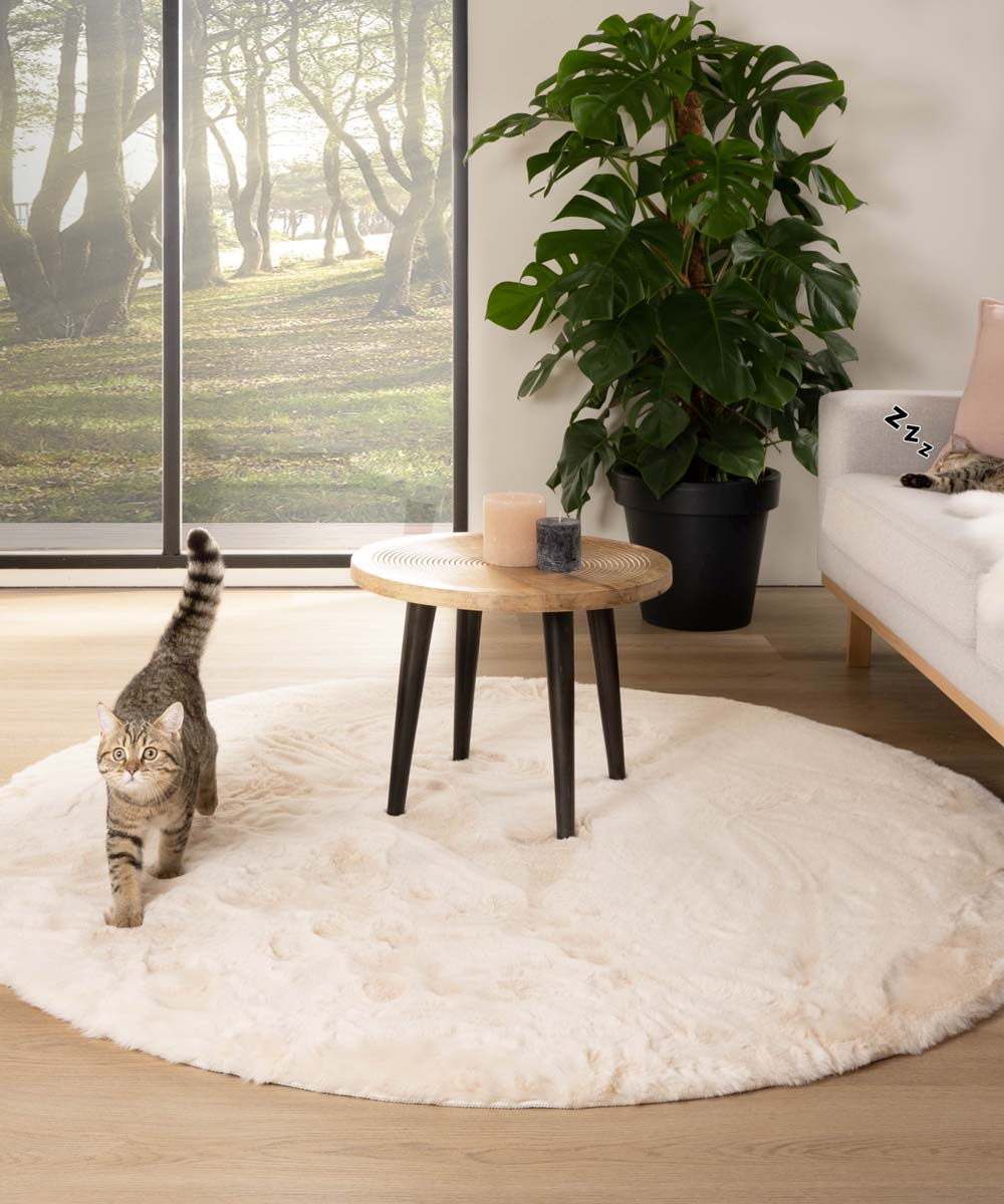 Dywan okrągły z długim włosiem - Comfy plus kremowy - sfeer Dywan okrągły z długim włosiem - Comfy plus kremowy - sfeer