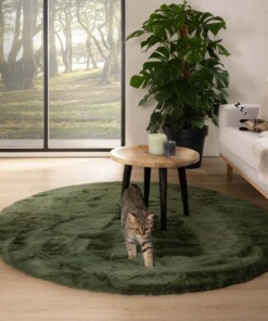Dywan okrągły z długim włosiem - Comfy plus oliwkowy - sfeer Dywan okrągły z długim włosiem - Comfy plus oliwkowy - sfeer