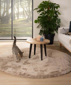 Dywan okrągły z długim włosiem - Comfy plus taupe - sfeer