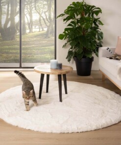 Dywan okrągły z długim włosiem - Comfy plus biały - sfeer