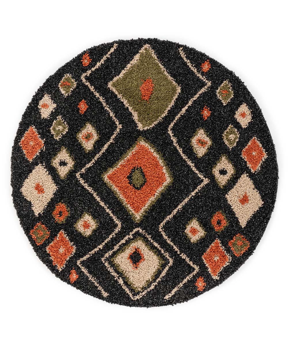 Dywan okrągły boho - Artisan antracyt/multi - overzicht Dywan okrągły boho - Artisan antracyt/multi - overzicht