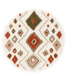 Dywan okrągły boho - Artisan biały/wielowymiarowy - overzicht, thumbnail