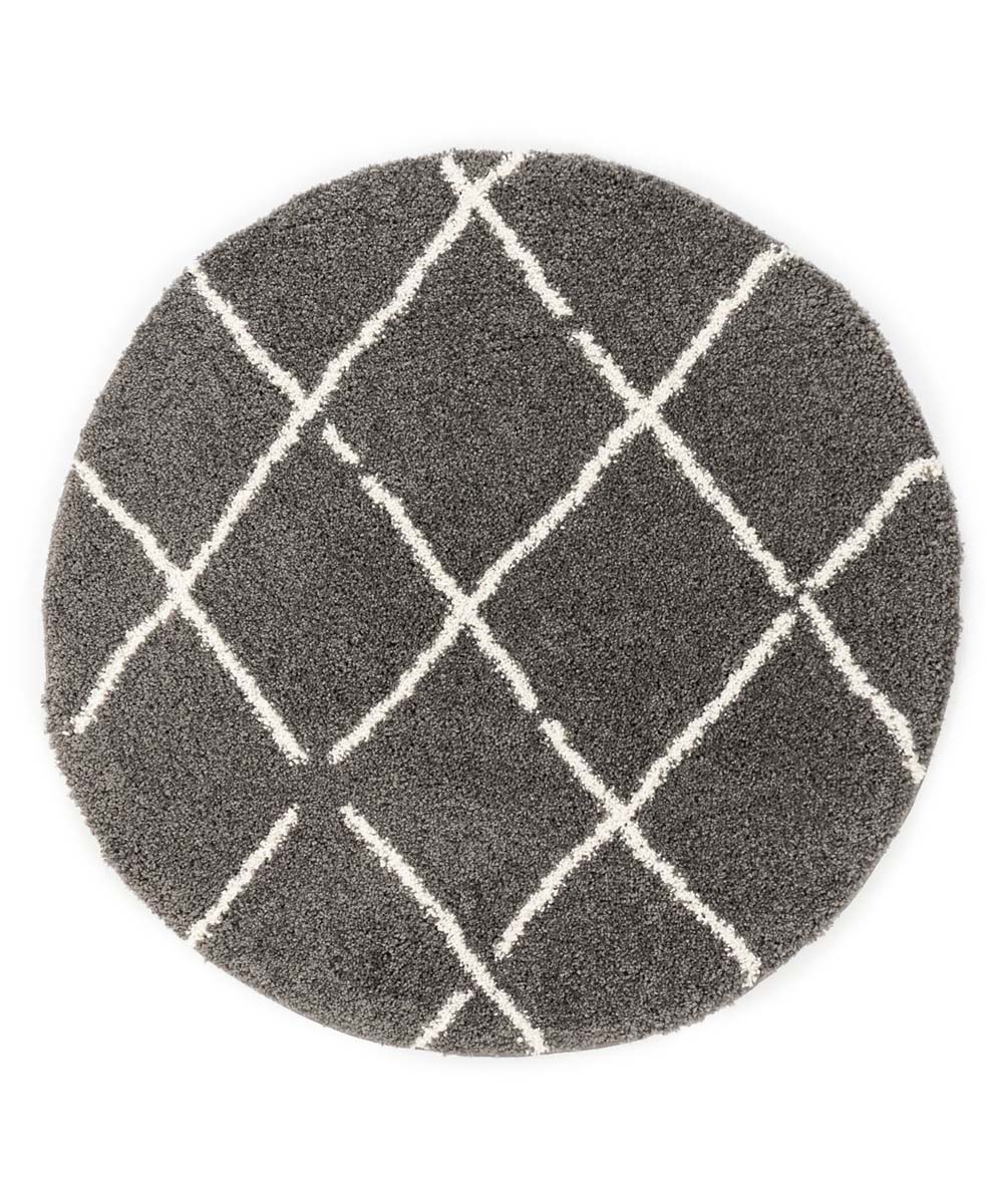 Dywan okrągły berberyjski - Artisan szary/biały - overzicht Dywan okrągły berberyjski - Artisan szary/biały - overzicht