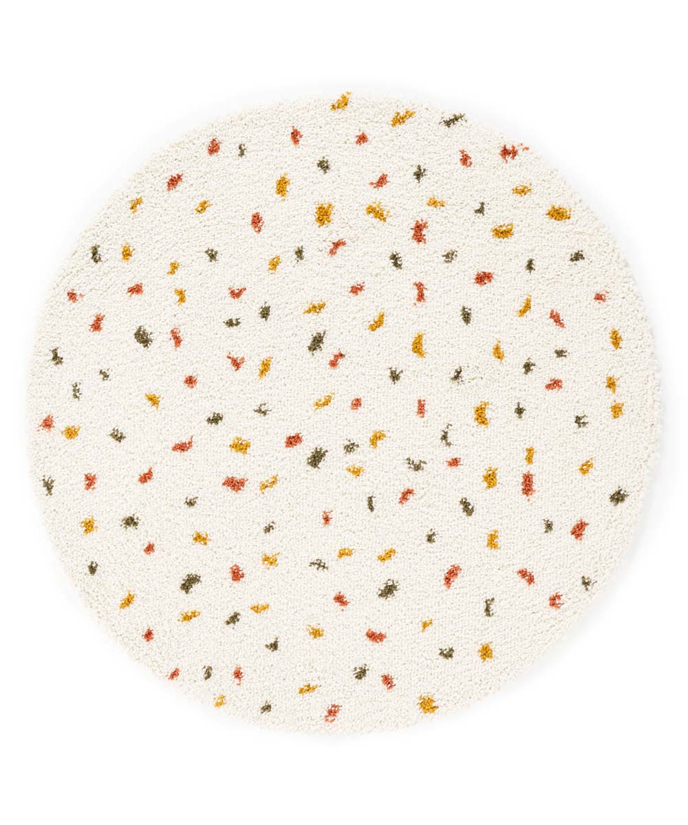 Dywan okrągły w kropki - Artisan biały/wielowymiarowy - overzicht Dywan okrągły w kropki - Artisan biały/wielowymiarowy - overzicht