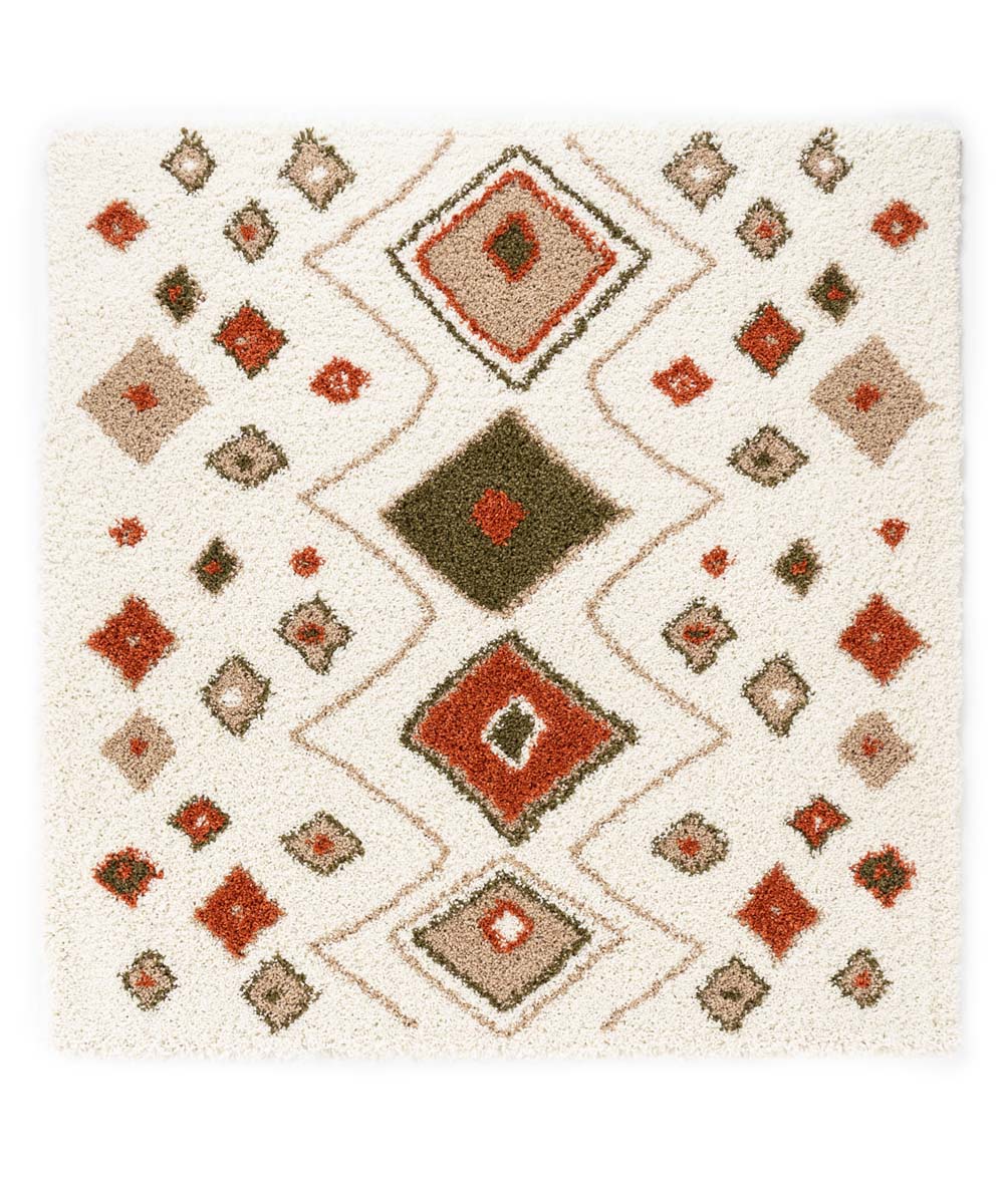 Dywan kwadratowy boho - Artisan biały/wielowymiarowy - overzicht Dywan kwadratowy boho - Artisan biały/wielowymiarowy - overzicht