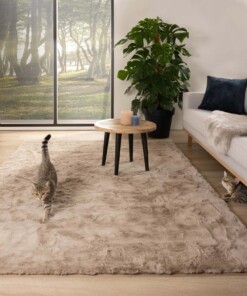 Dywan puszysty - Comfy plus taupe - sfeer Dywan puszysty - Comfy plus taupe - sfeer