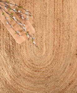 Dywan owalny jutowy - Boho & me naturalne - close up, thumbnail