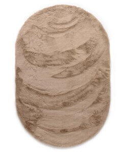 Dywan owalny z długim włosiem - Comfy plus taupe - overzicht Dywan owalny z długim włosiem - Comfy plus taupe - overzicht
