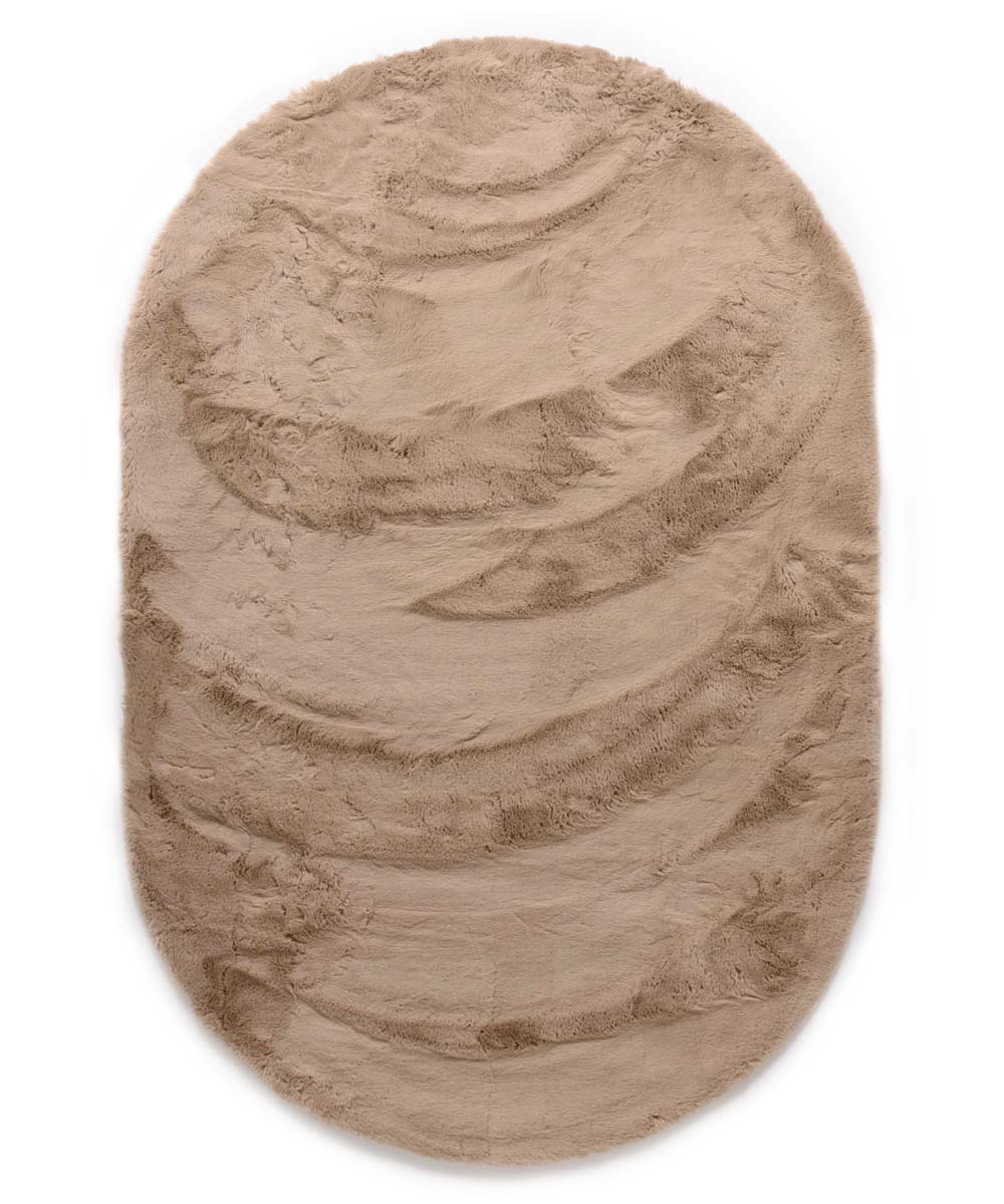 Dywan owalny z długim włosiem - Comfy plus taupe - overzicht Dywan owalny z długim włosiem - Comfy plus taupe - overzicht