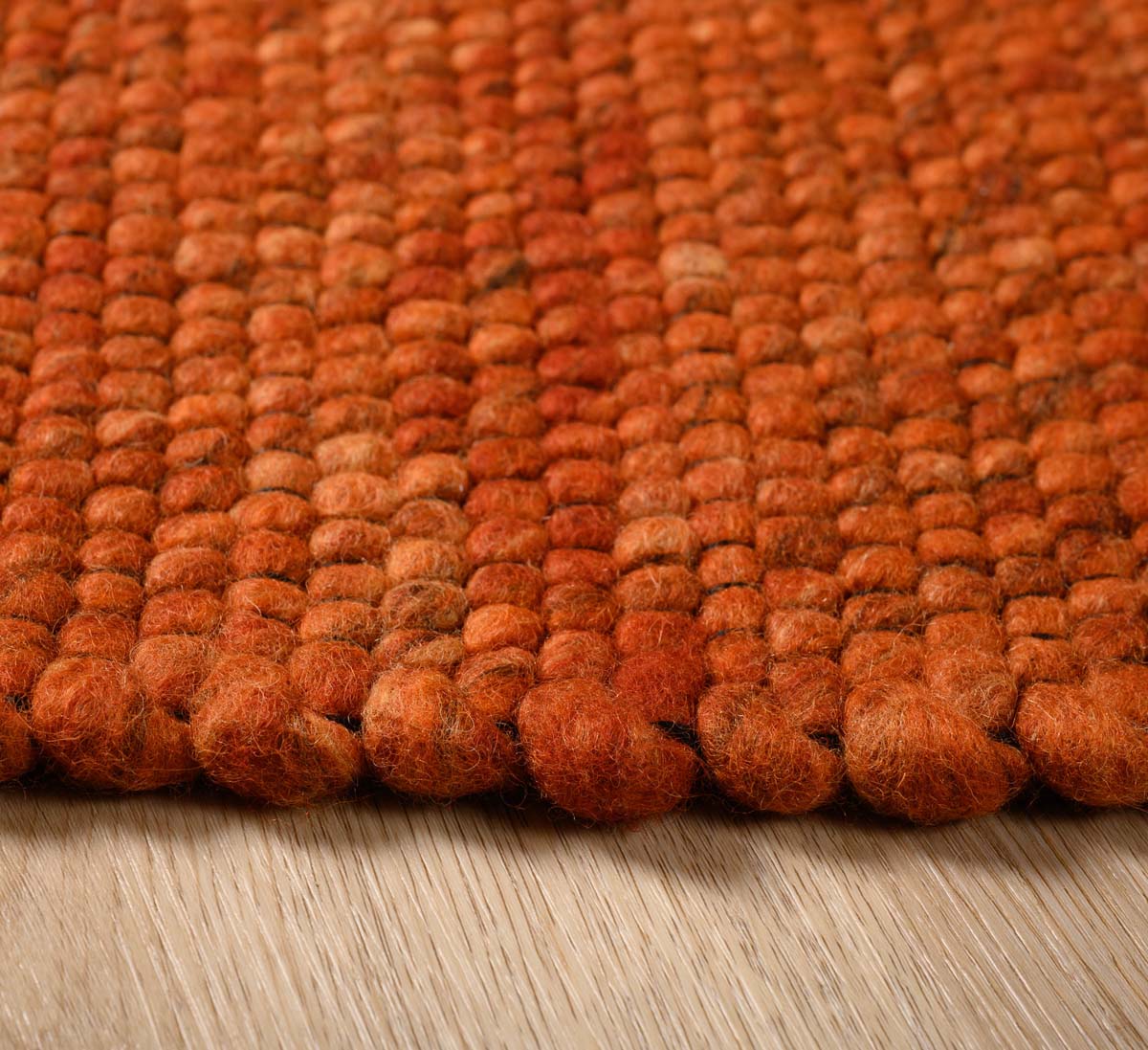 Dywan kwadratowy wełniany - Lett koniak - close up Dywan kwadratowy wełniany - Lett koniak - close up