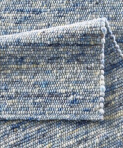 Dywan wełniany - Lundr niebieski - close up vouw, thumbnail