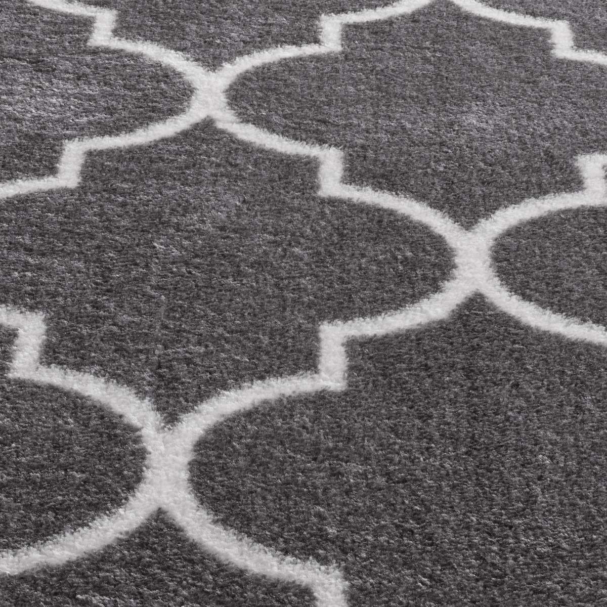 Dywan do prania w pralce - Trellis ciemnoszare/białe - close up materiaal Dywan do prania w pralce - Trellis ciemnoszare/białe - close up materiaal