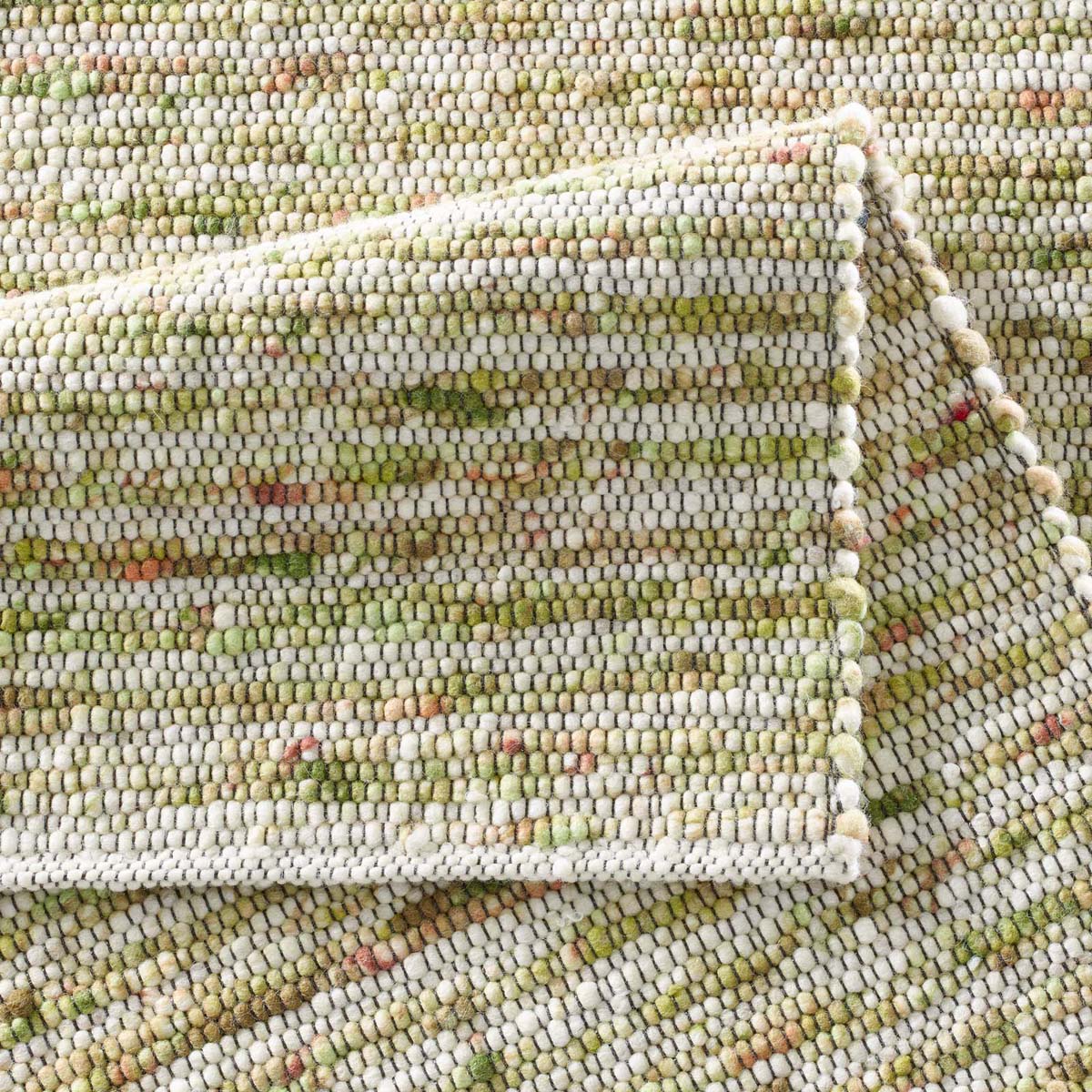 Dywan wełniany - Thora zielony - close up vouw Dywan wełniany - Thora zielony - close up vouw