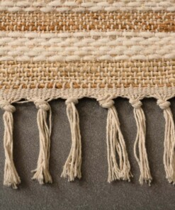 Dywan kilim - Lana naturalna/biała - close up zijkant, thumbnail