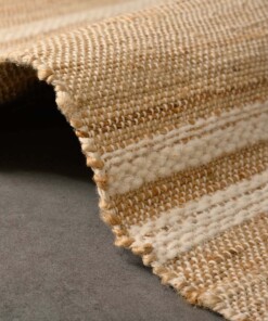 Dywan kilim - Lana naturalna/biała - close up zijkant, thumbnail