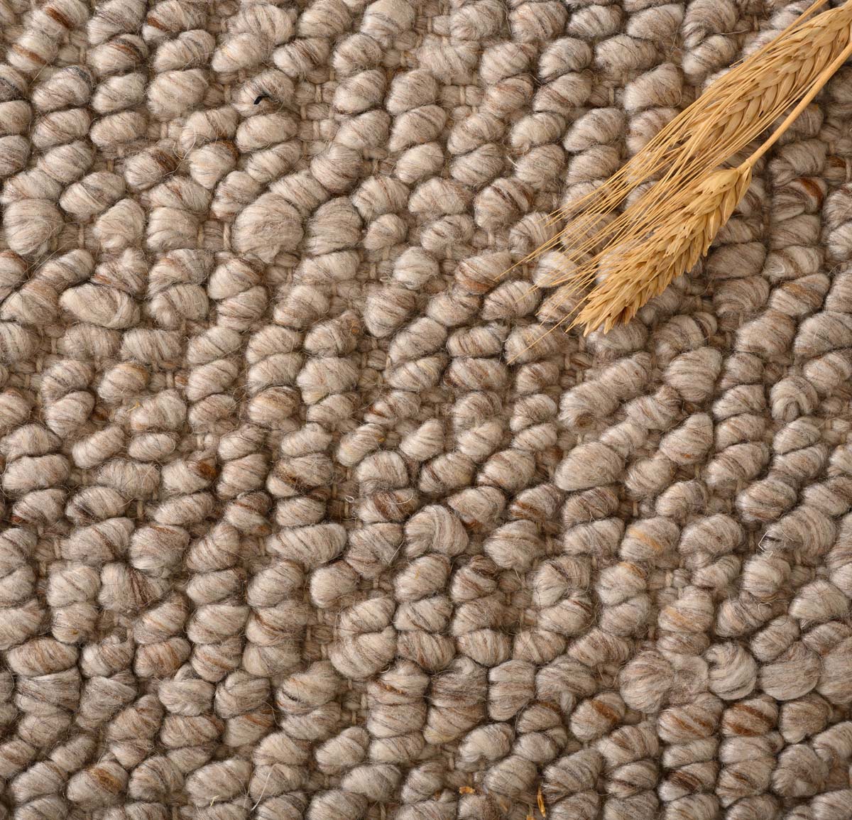 Dywan wełniany - Agder beżowy - close up materiaal Dywan wełniany - Agder beżowy - close up materiaal
