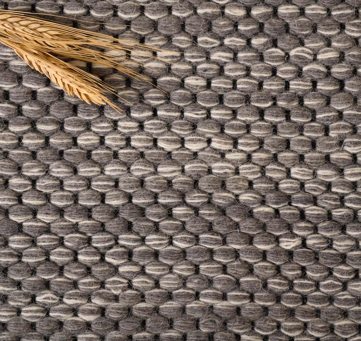 Dywan wełniany - Odda szary - close up materiaal Dywan wełniany - Odda szary - close up materiaal