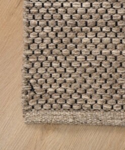Dywan wełniany - Odda szary/taupe - close up hoek, thumbnail Dywan wełniany - Odda szary/taupe - close up hoek, thumbnail