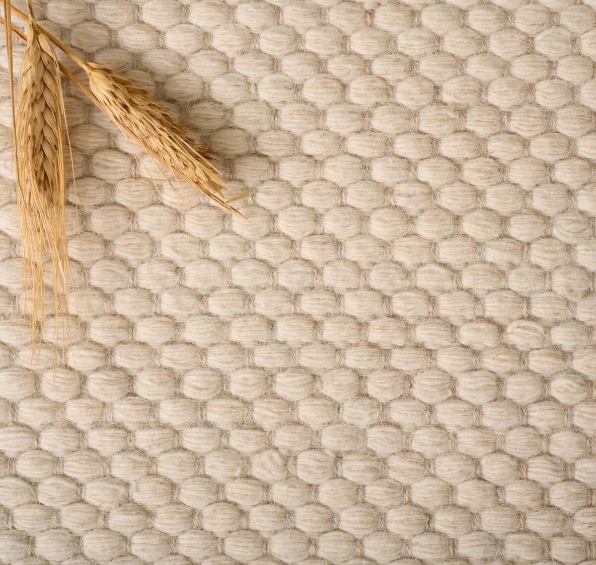 Dywan wełniany - Odda biały - close up materiaal Dywan wełniany - Odda biały - close up materiaal