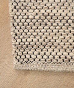 Dywan wełniany - Odda biały/taupe - close up hoek, thumbnail Dywan wełniany - Odda biały/taupe - close up hoek, thumbnail